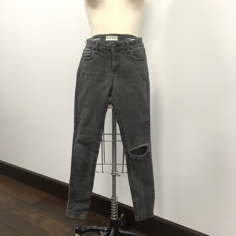 Distressed black jeans